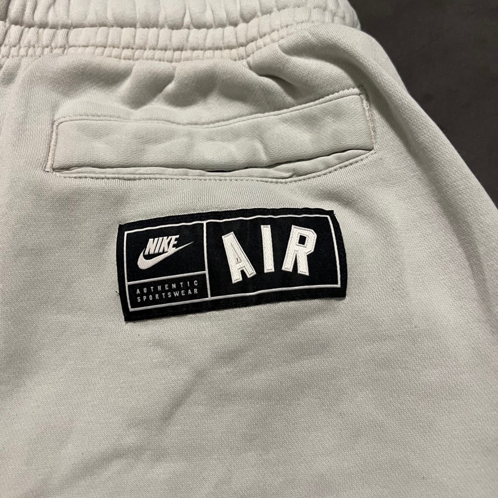 Nike Air Sportswear Tech‎ Fleece Mens Medium Shorts Grey Black Stripe Spellout - Picture 9 of 15